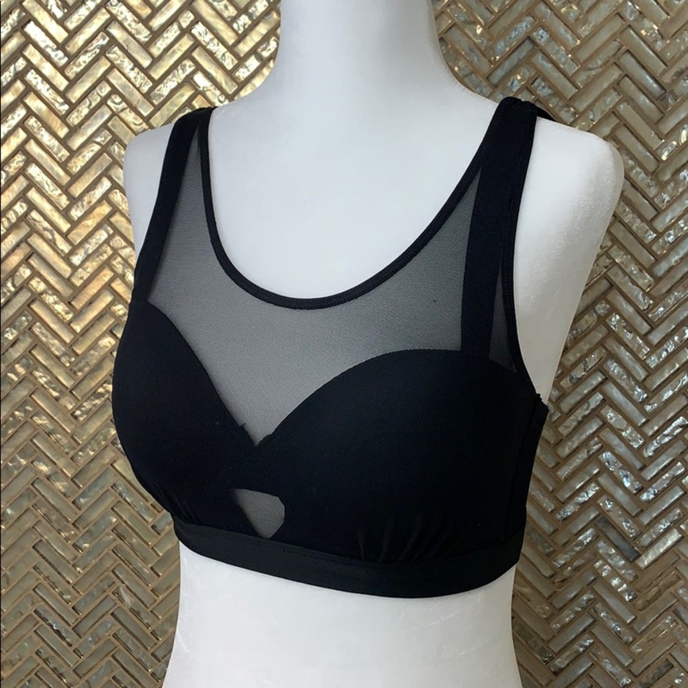 • BEBE Bra/Top • Black Mesh • Push Up